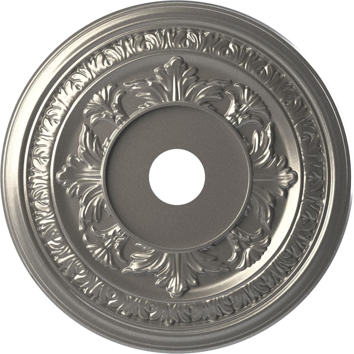 Ekena Millwork 22"OD x 3 1/2"ID x 1"P Baltimore Thermoformed PVC Ceiling Medallion (Fits Canopies up to 7 3/4"), Aged Dark Steel
