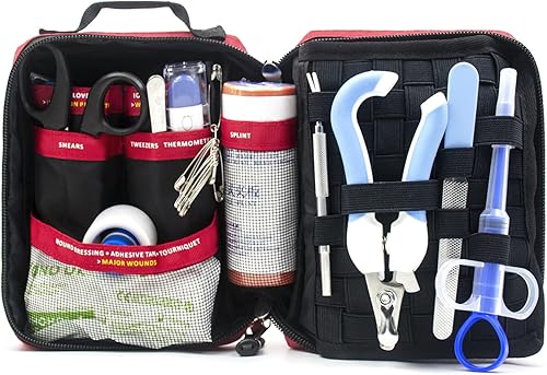 Miniatura 10 de Kit de primeros auxilios para perros para viajes y hogar, kit de emergencia para mascotas para perros y gatos, 160 piezas, suministros de primeros