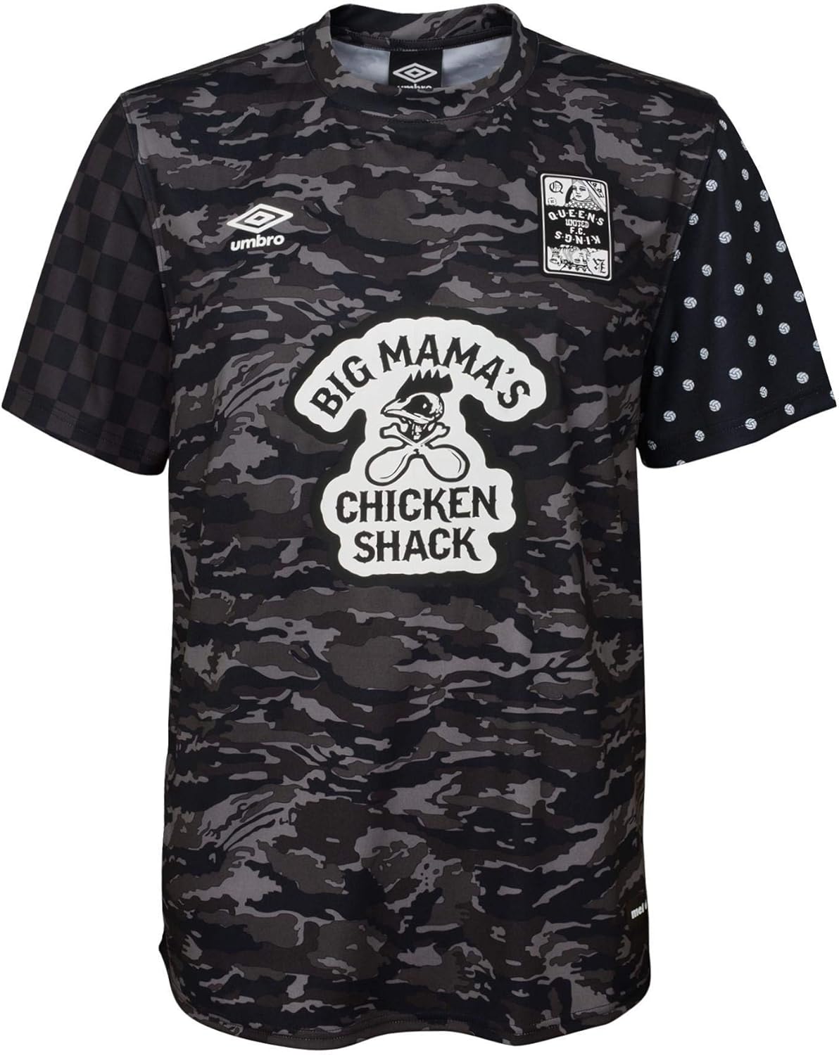 Umbro Men's Jerseys Tops Shirts, Queens/Kings United FC Medium Black/White
