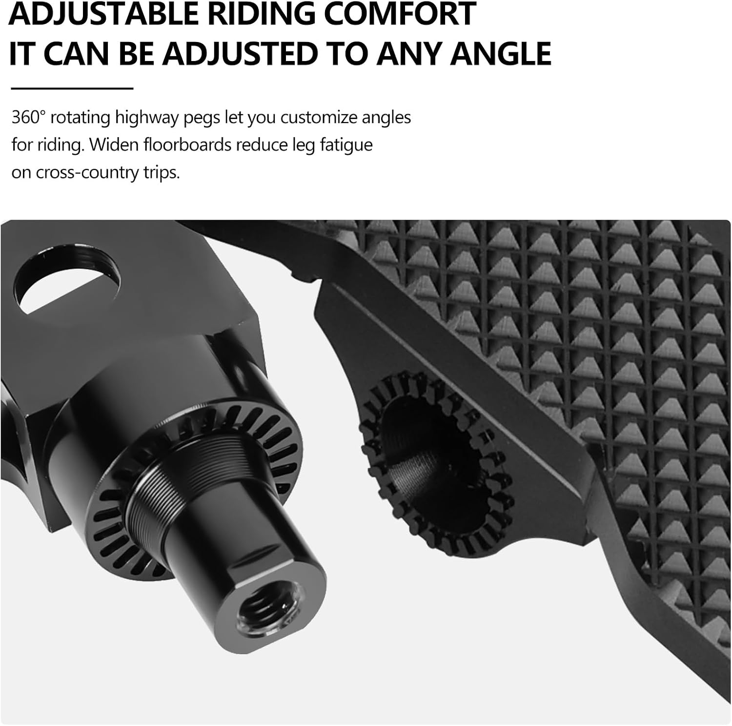 Upgraded Motorcycle Front Rider Floorboards Pedal Set Compatible with Kawasaki Vulcan S EN650 2015-2025 Wide Foot Rest Pegs Motorbike Pedal Black