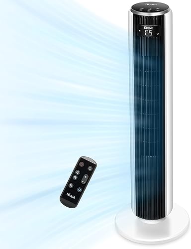 Miniatura 2 de LEVOIT Ventilador de torre para dormitorio, ventilador de enfriamiento de velocidad de 28 dB de 25 piess con control remoto, sin aspas y oscilante