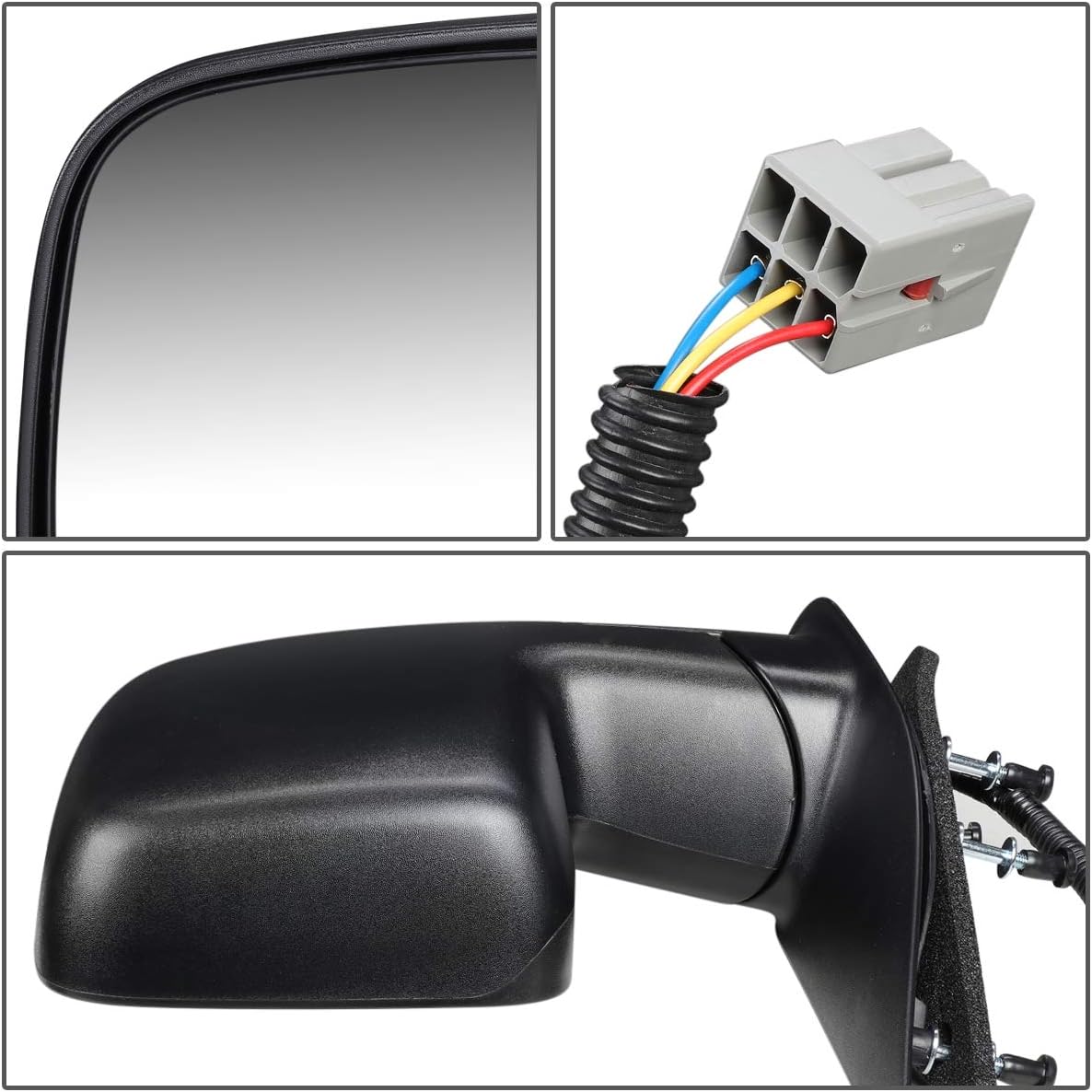Auto Dynasty FO1320288 OE Style Powered Driver/Left Side View Door Mirror Compatible with Ford E150 E250 E350 E450 07-08