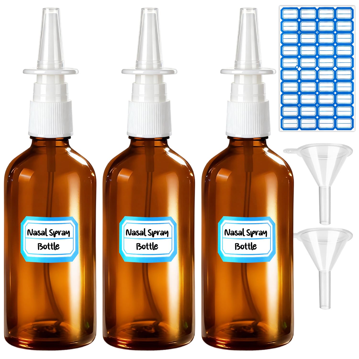 Vaporisateur nasal rechargeable pour soigner le rhume naturellement avec flacon marron 100ml