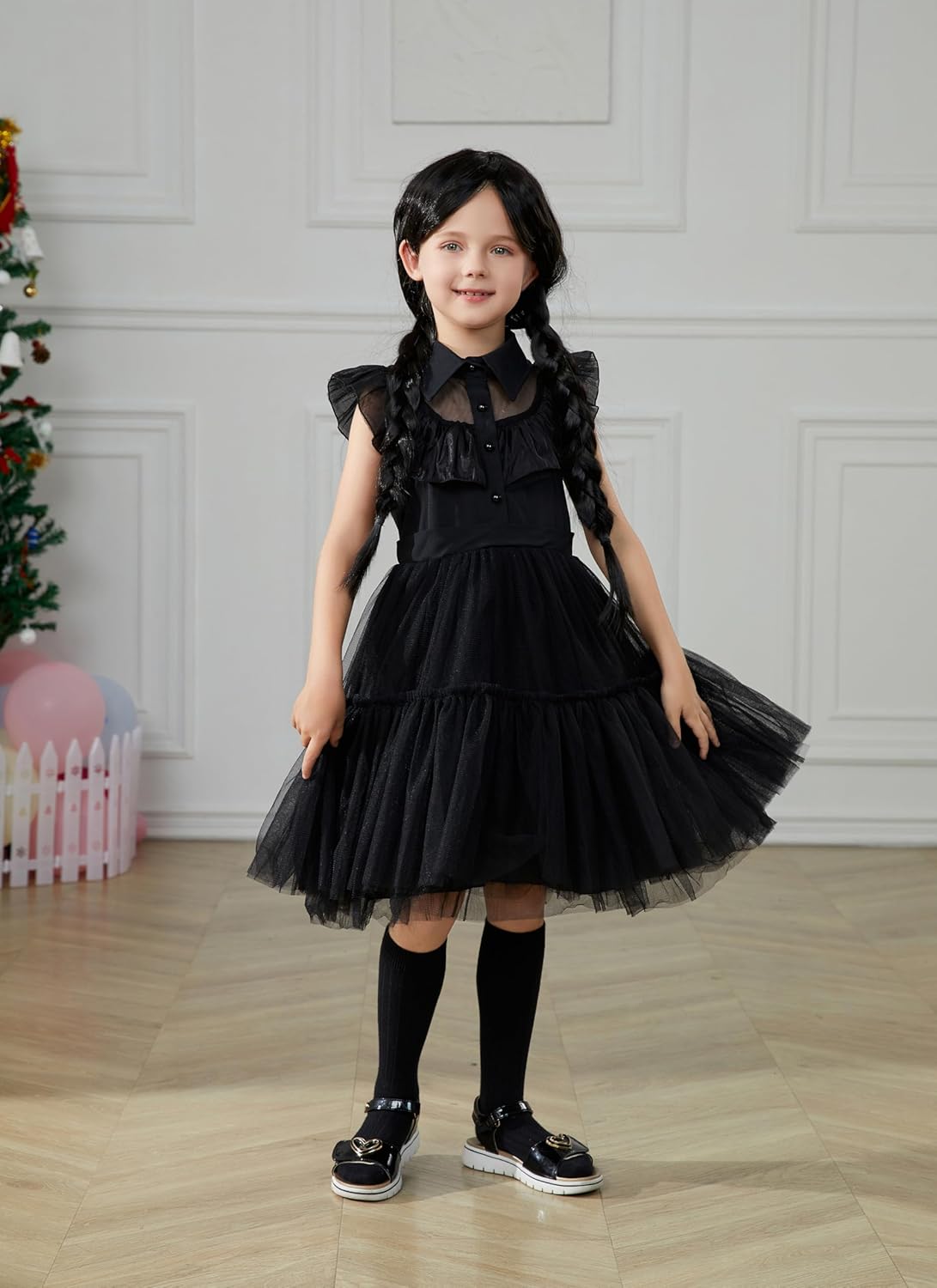 Toddler Baby Girls Black Dress Kids Black Party Dress Costume