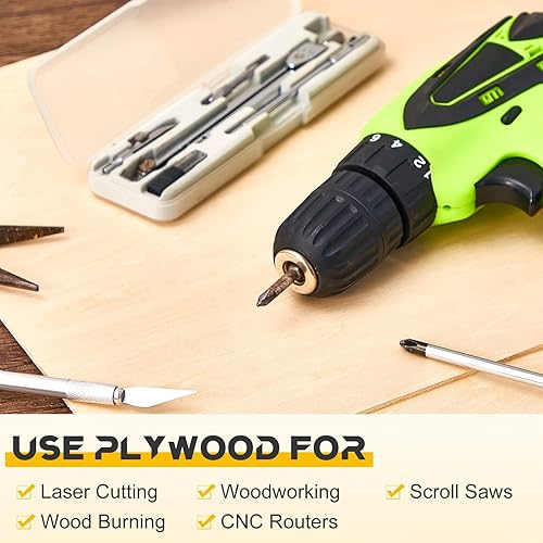 Miniatura 4 de Juexica 12 piezas de hojas de tilo de 3 mm 18" x 12" x 18" tablero de madera contrachapada hojas delgadas para manualidades en madera proyectos de