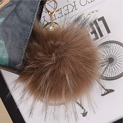 Miniatura 3 de 20 pompones de piel sintética coloridos, pompones de piel esponjosa de 4 pulgadas con lazo elástico para sombreros de punto, guantes, bolsas,