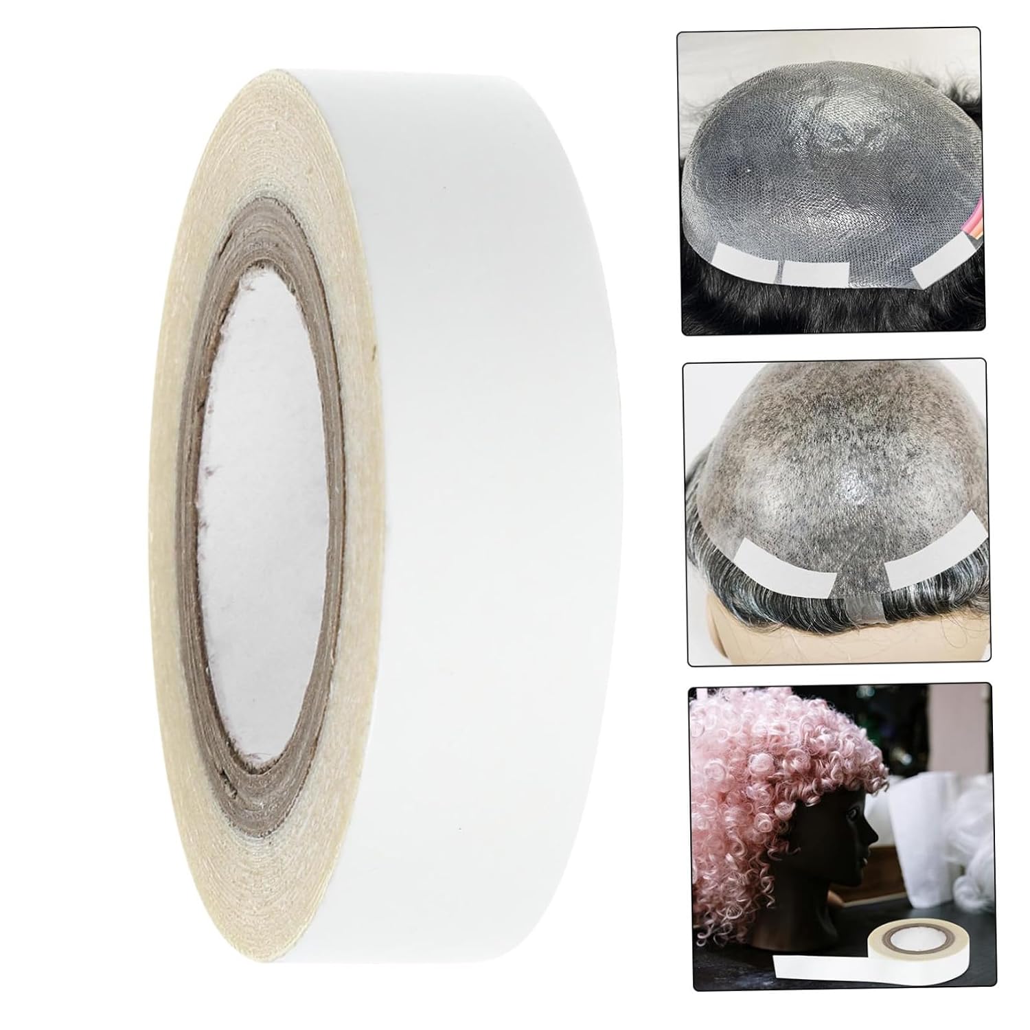 FRCOLOR 4rolls Double-Sided Wig Tape for Hair Extensions Strong Adhesive Lace Wig Tape Removable Scalp