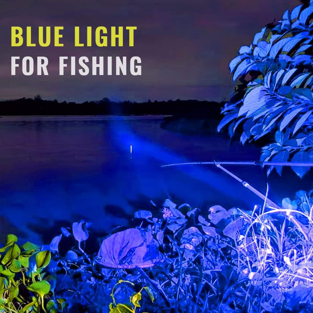 Abom 5 in 1 Multicolor Tactical Flashlight Kit, White Red Green Blue Light Torch with Memory Zoomable for Hunting, Fishing, Night Vision, Include Battery, Charger, Traffic Signal Wand : Everything Else