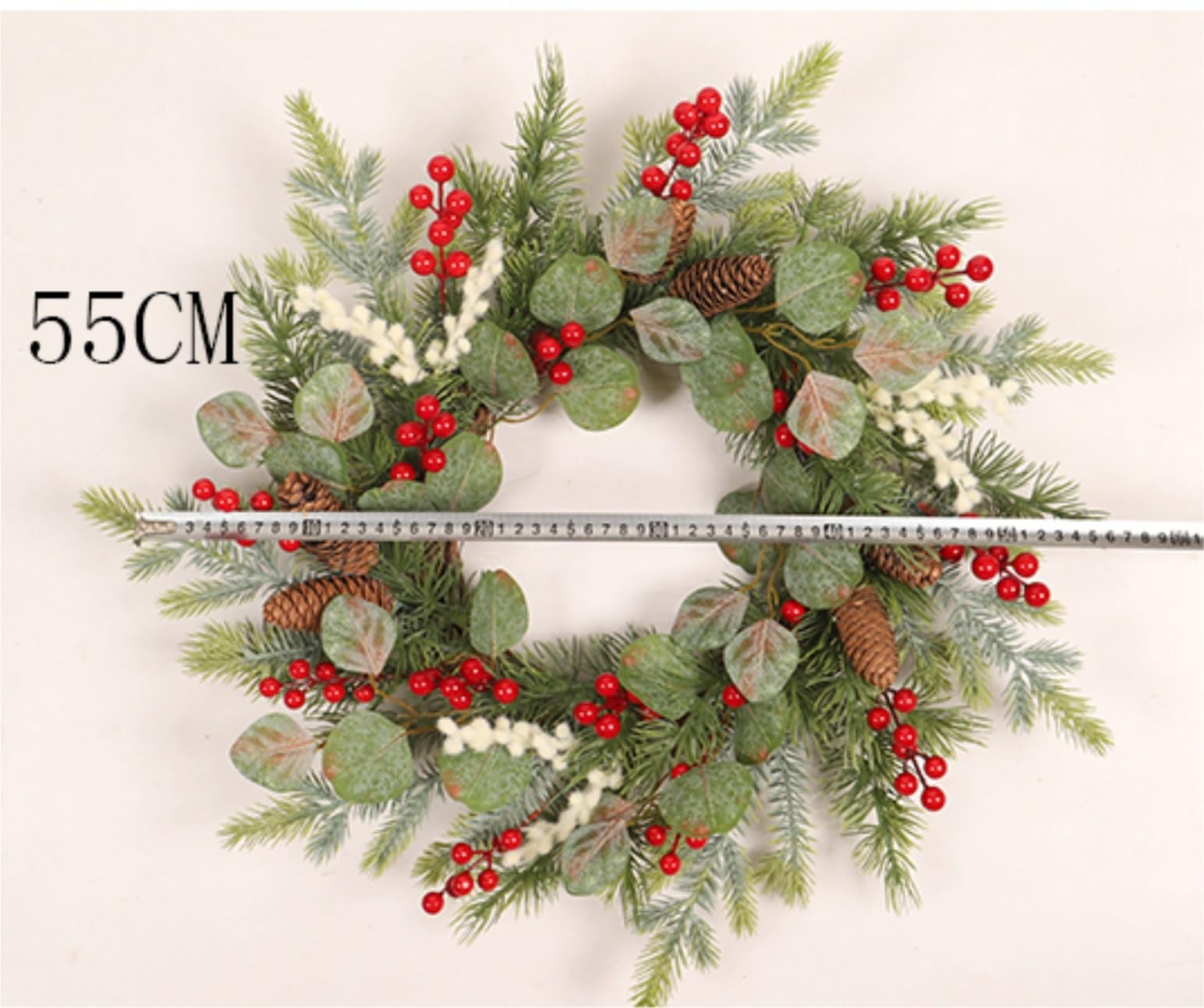 Winterkranz Dekokranz Künstlicher Eukalyptus-Weihnachtskranz for Die Haustür, Frühling, Sommer, Ganzes Jahr Adventskranz Christbaumschmuck