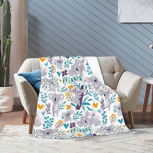 Miniatura 2 de Manta de oso koala súper suave y cálida para sofá, dormitorio, sofá, oficina, automóvil, para todas las estaciones, acogedora manta de franela de