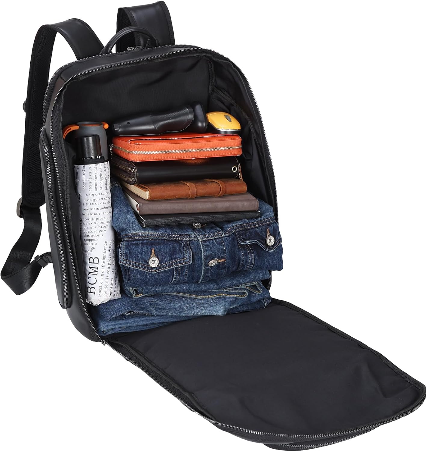 TIDING Genuine Leather Backpack for Men, 17.3 Inch Laptop Bag TSA Friendly Travel Rucksack Hiking Camping Daypack - Image 8