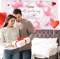 Vista 21 de Cartel de fondo personalizado para el día de San Valentín, decoración de San Valentín, letrero de vinilo con texto en inglés "Be My Valentine