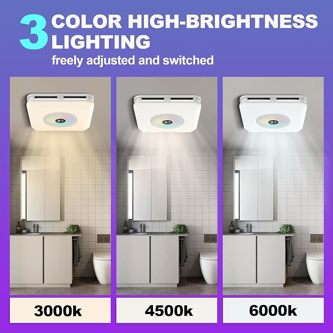 Extractor de Baño Baotree con Luz LED y Bluetooth miniatura 4