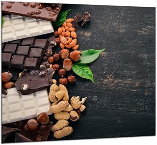decorwelt - Panel de Vidrio antisalpicaduras para Cocina (65 x 60 cm, protección de Pared), Color marrón