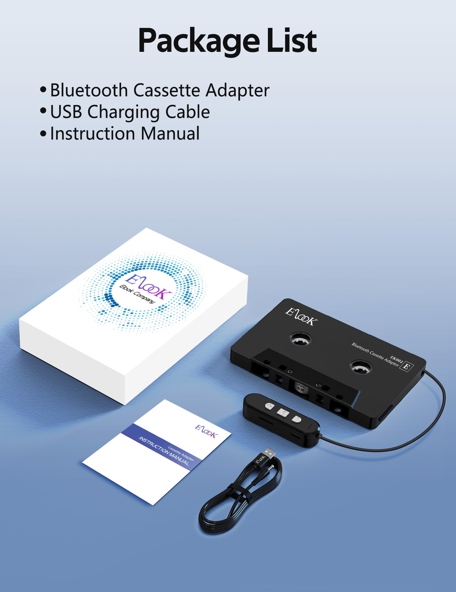 Adattatore da cassetta a Bluetooth per autoradio 5.1, ricevitore a cassetta Bluetooth