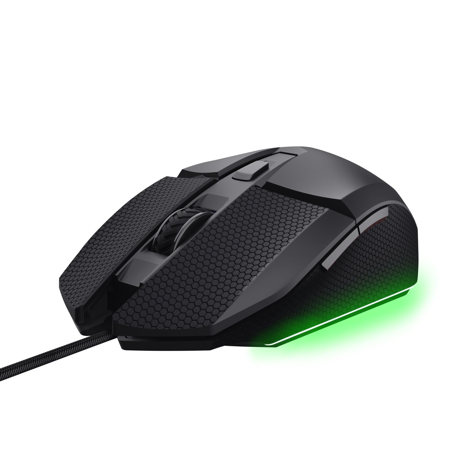 GXTrust 121 Felox+ Mouse Gaming con 6 Pulsanti Programmabili, 10000 DPI, USB 180 cm, Software Incluso, Illuminazione LED Multicolore, Mouse con Filo per PC, Portatile, Computer, Nero