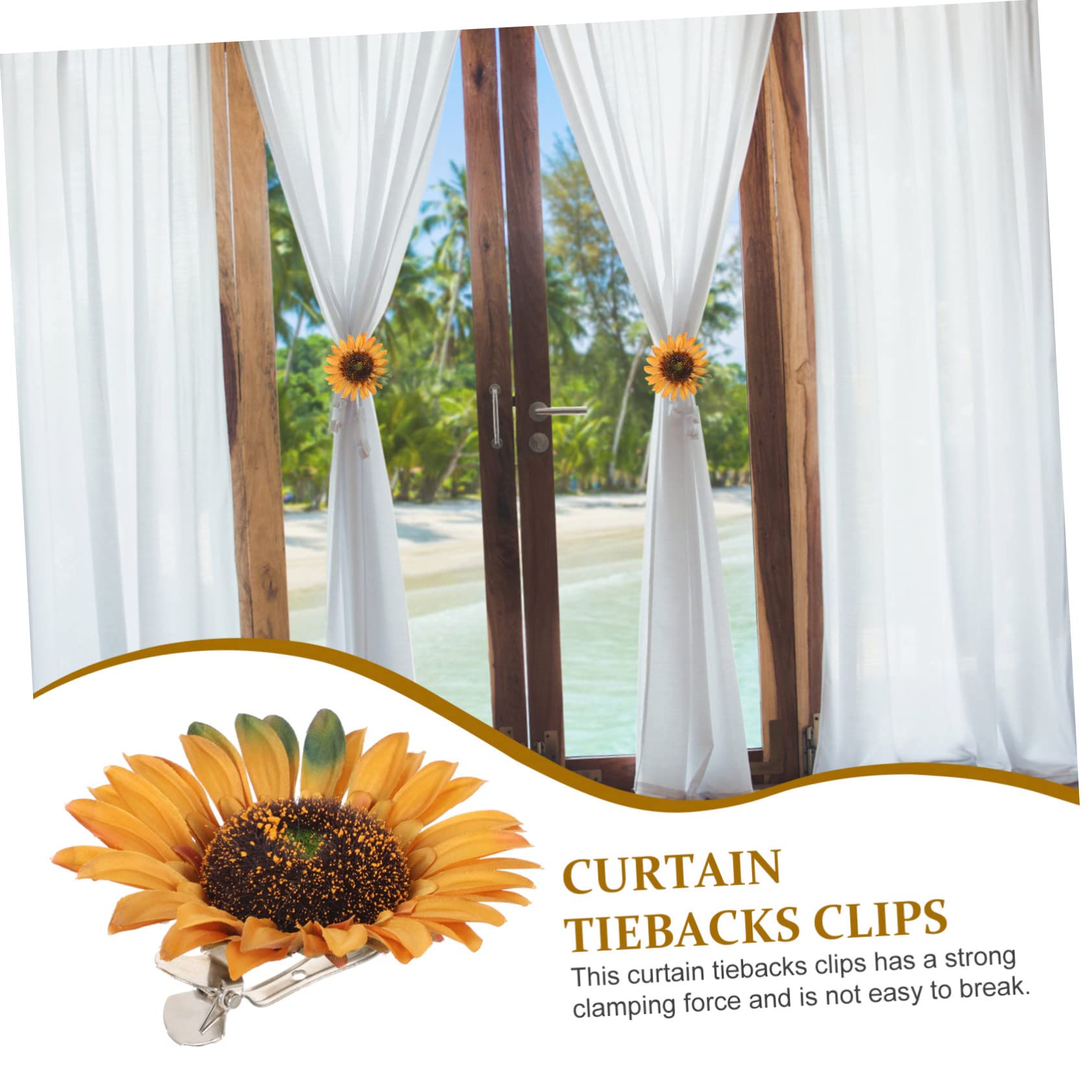 PRETYZOOM 10stücke Sonnenblumen Vorhang Clips Vorhang Raffhalter Für Einfache Bohren Für Schlafzimmer Und Büro Seidenstoff Gefertigt