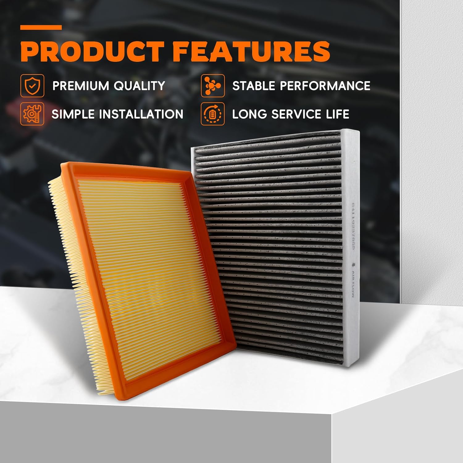 GoaMotors 13718507320 Cabin Air Filter and Engine Air Filter Compatible with BMW 328I 328I XDrive 428I 428I XDrive 328D 320I 228I 2.0L Replace 64119237555