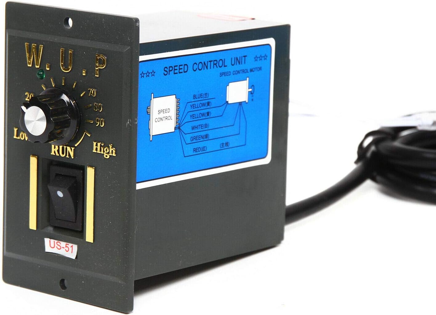 110V AC Gear Motor Reversible Motor + Variable Speed Controller 1:10 Single-Phase Adjustable Speed Motor Asynchronous Gear Reduction Motor High Torque 10K 0-135rpm Speed (16nm Torque)