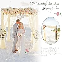 Vista 15 de Tela para envolver arco de boda, 4 paneles de 28 x 20 pies, cortinas de arco de boda rosa para ceremonia, cortinas de tela de gasa para cenador