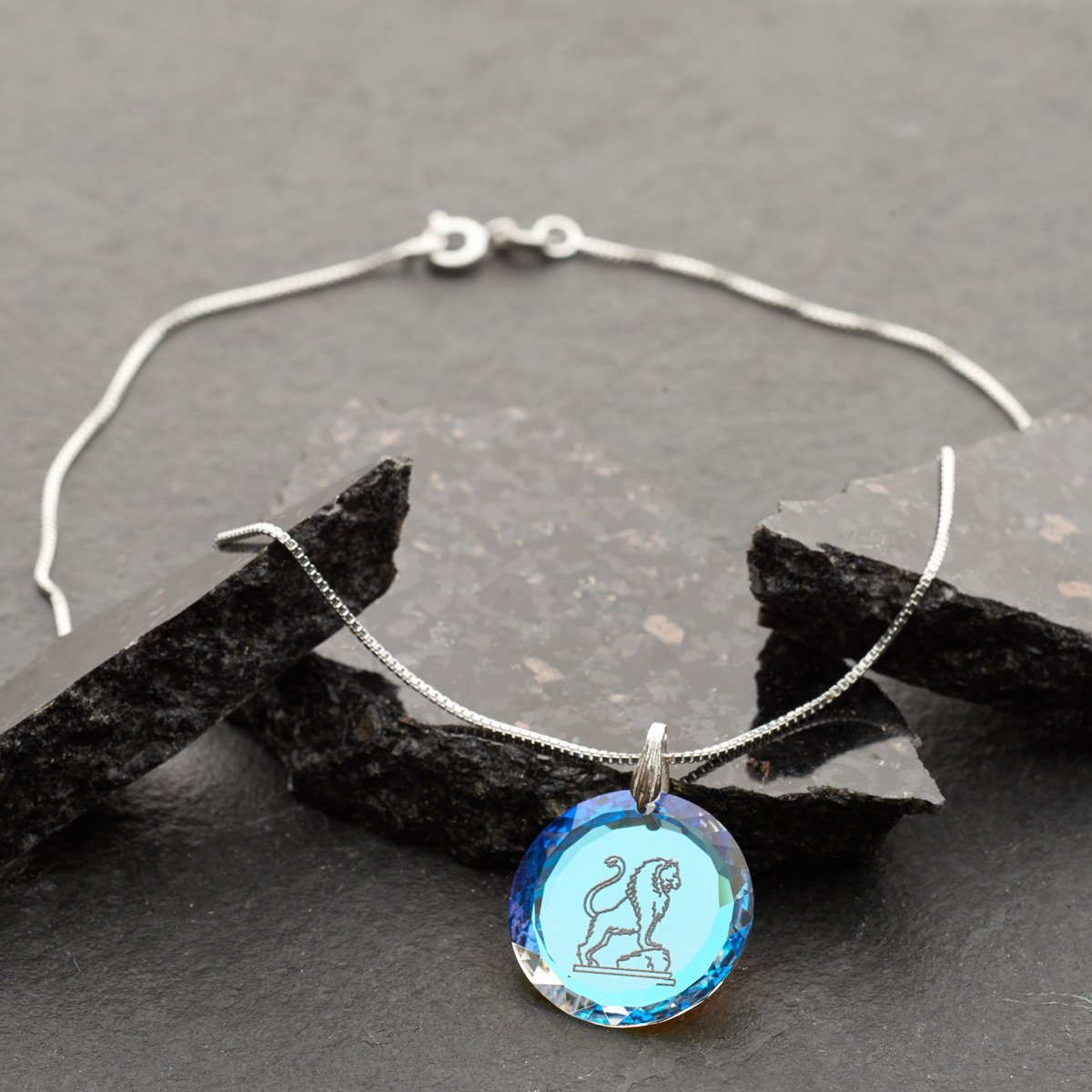 Silberkette Halskette 925 Silber Sternzeichen Tierkreiszeichen hergestellt mit Swarovski®Kristall