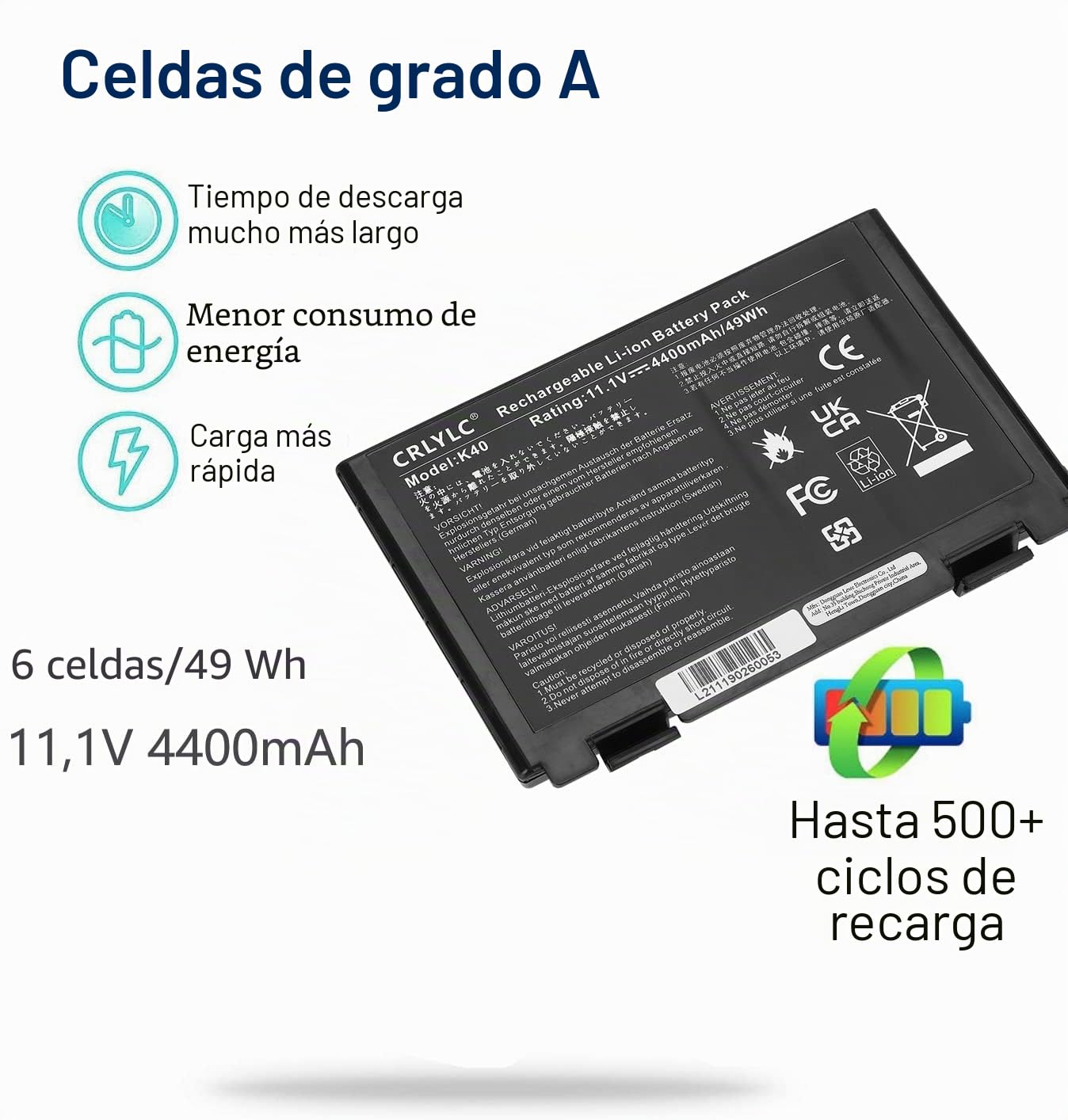A32-F82 A32-F52 batería de para Portátil ASUS X5C K40 K40IJ K40IN K50 K50AB K50AE K50AF K50ID K50IE K50IJ K50C K50I K50IJ K50IN K61IC K70 K70I K70IJ K70IO L0690L6 L0A2016 X70 X5DIJ X5A X5DC