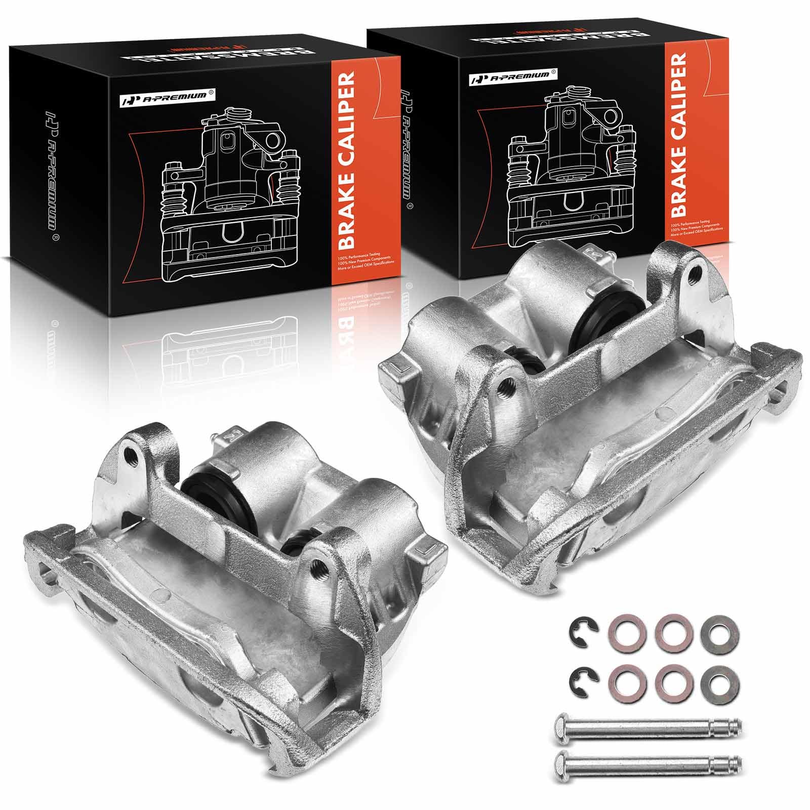 A-Premium Disc Brake Caliper Assembly with Bracket Compatible with Select Ford Models - For Mustang 2003-2004, 4.6L - Front Driver and Passenger Side, 2-PC Set