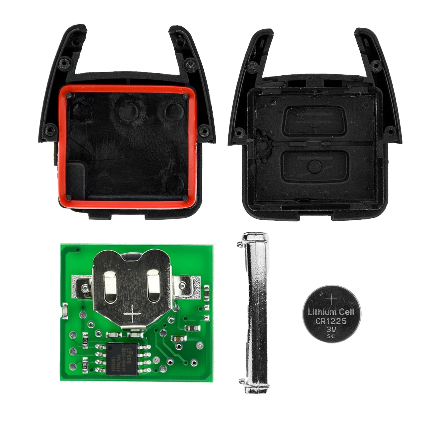 MT-KEY Funk Fernbedienung 434MHZ 2 Tasten Autoschlüssel kompatibel mit Opel Astra G Zafira A Omega B Sintra B Vectra B Funkschlüssel