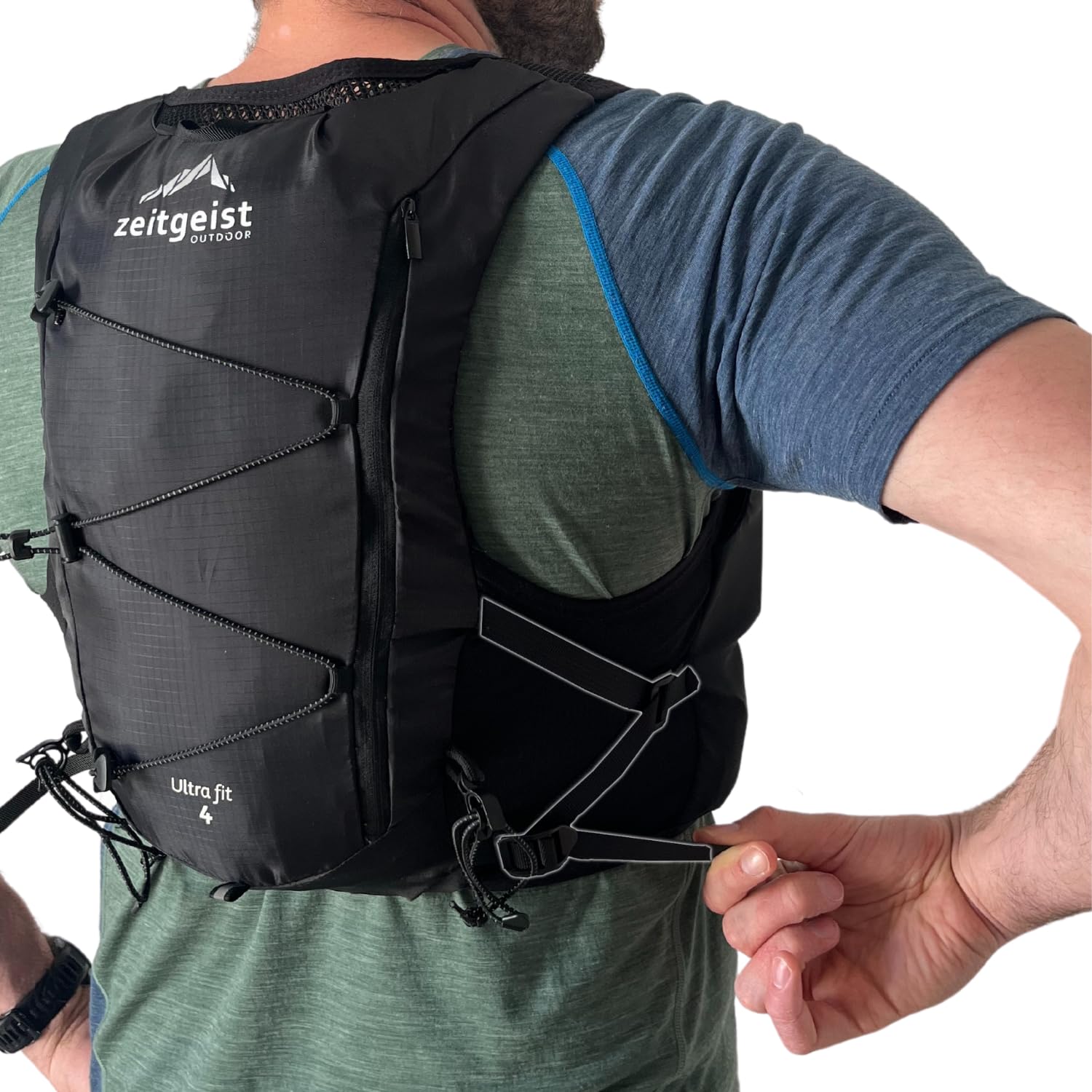 Running Vest for Men and Women, 4L, Optimal Fit, Breathable, Ultralight Running Backpack, 260 g, Hydration Backpack, Running, Trail Running Backpack, Running Vest (Black, XL)-image-45