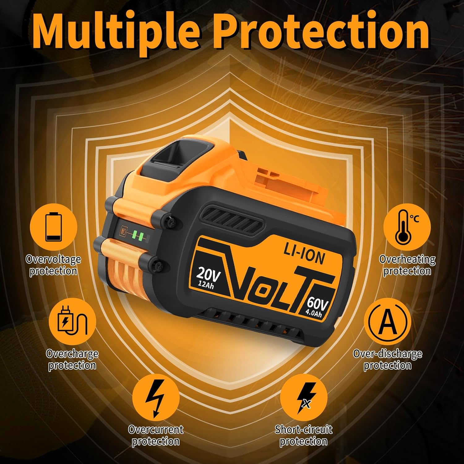 2Pack 12.0Ah Lithium Battery Replacement for Dewalt 20v/60v Power Tools,Compatible with DeWalt 60v Battery DCB609 DCB612