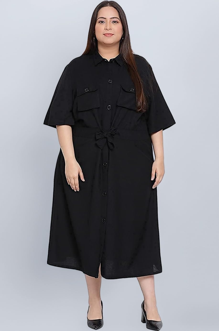Plus Size Women Pure Cotton Casual, Office Dress