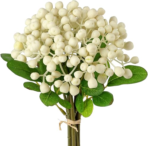 Miniatura 8 de DILATATA Tallos de bayas artificiales de bayas artificiales de bayas de acebo de 12 pulgadas para festivales, manualidades de vacaciones y