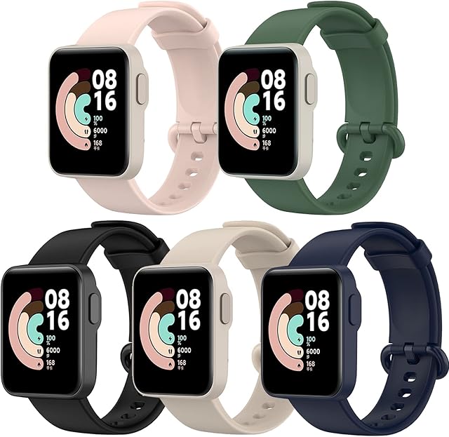 BANGTING 5 sztuk bransoletek kompatybilnych z Xiaomi Mi Watch Lite / Redmi Watch Lite, zapasowy pasek do Xiaomi Mi Watch Lite, pasek zapasowy do zegarka Redmi Watch Lite (5 kolorów)