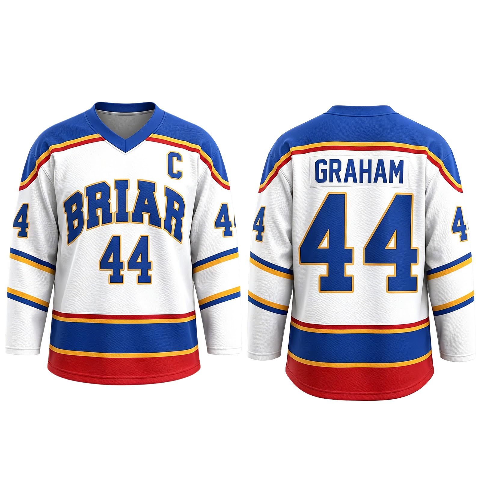 Off Campus Merch Off Campus Hockey Jersey Graham 44 & Logan 22 & Tucker 46 & Di Laurentis 66 Briar U Jersey Shirts Unisex Long Sleeve Briar Hockey Shirts for Fans 01-Blue L