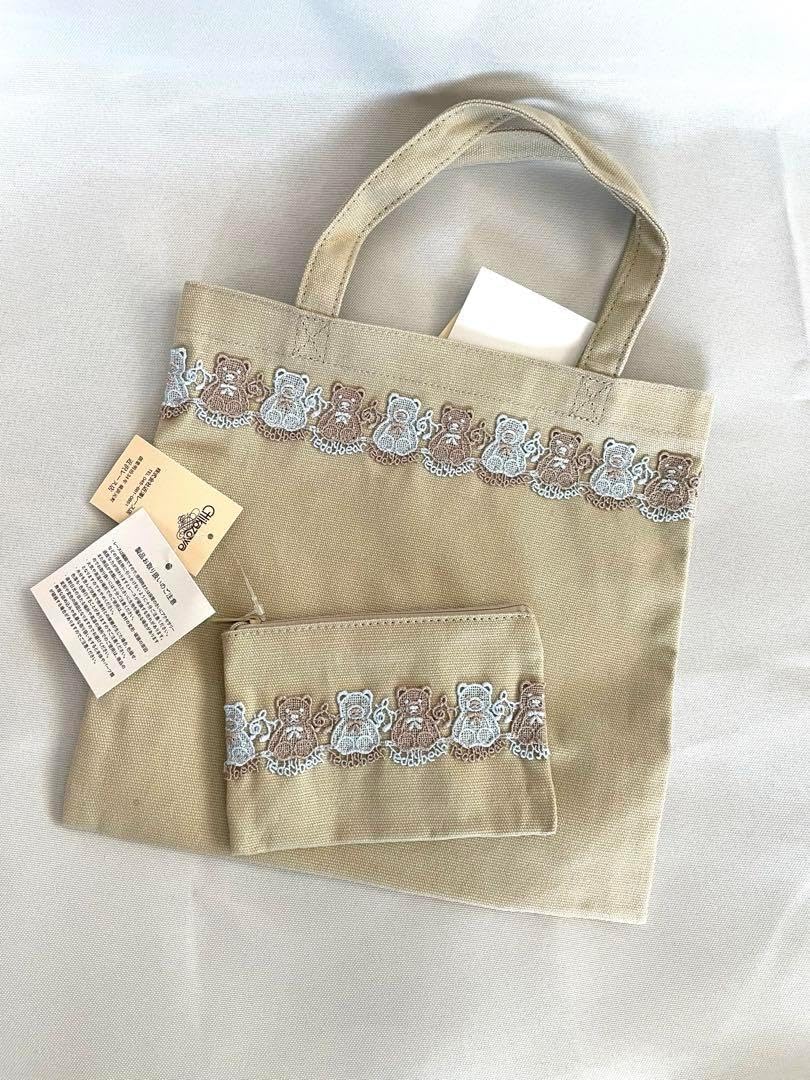 その他 yuu 値下 近沢レース チャーミングセール くまトートバッグとポーチセット