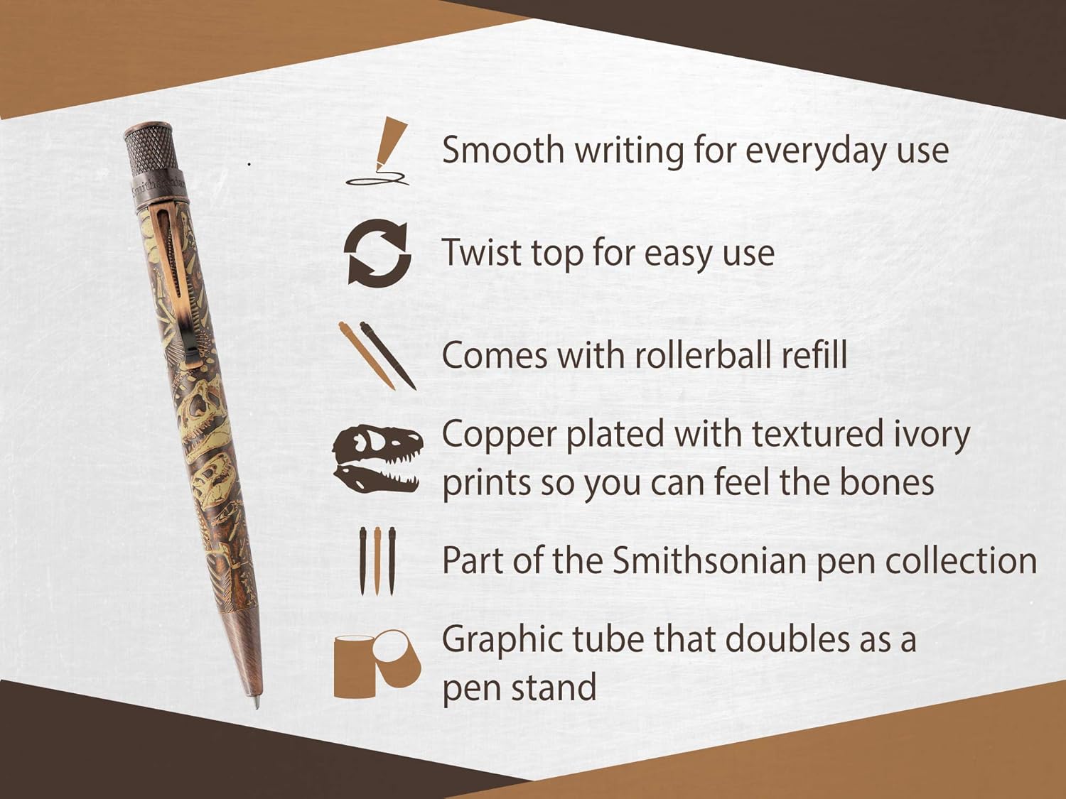 Retro 51 Tornado Smithsonian Rollerball Pen - Dino Fossil