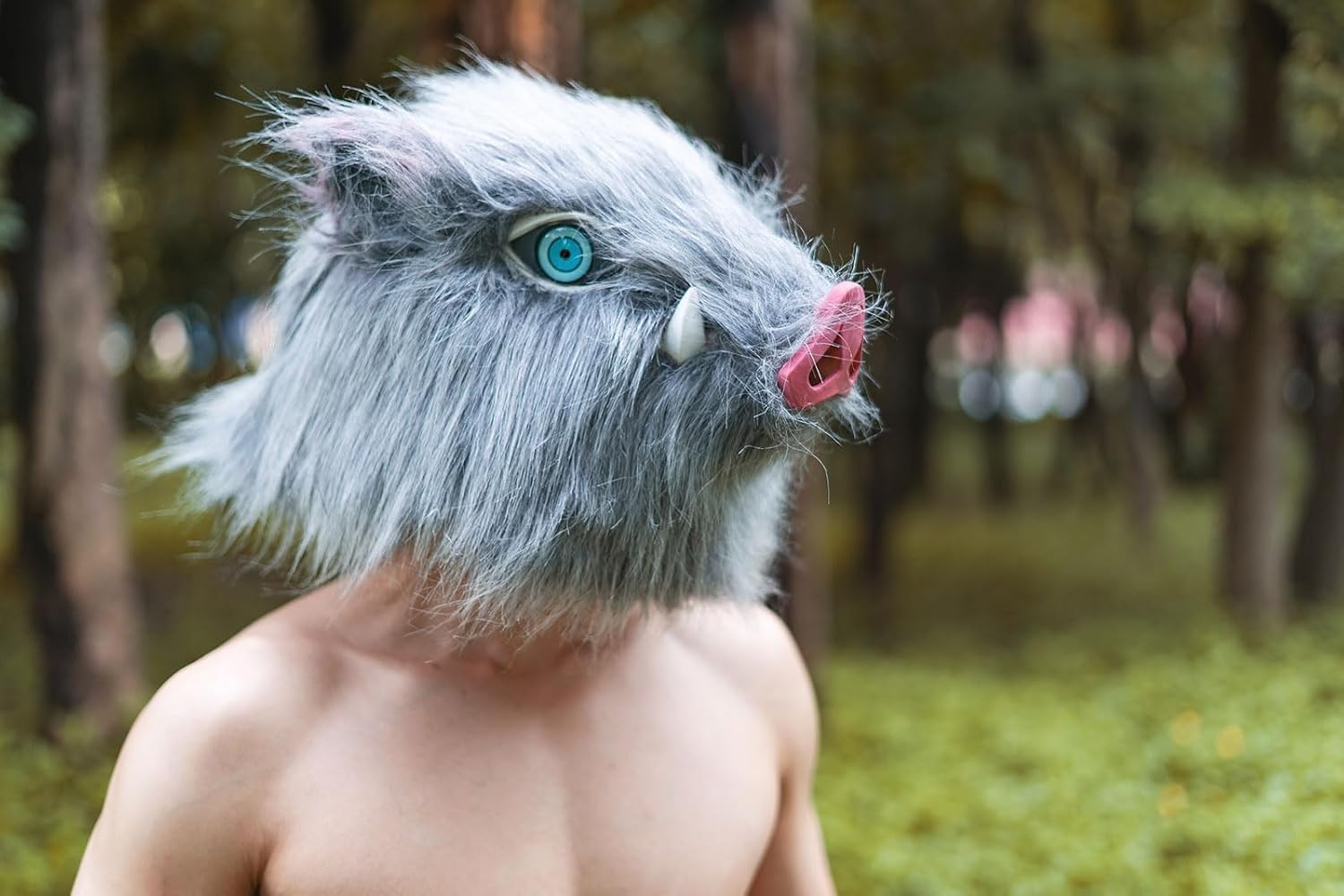 Inosuke Mask Demon Boar Pig Mask for Adult Men Halloween Accessories