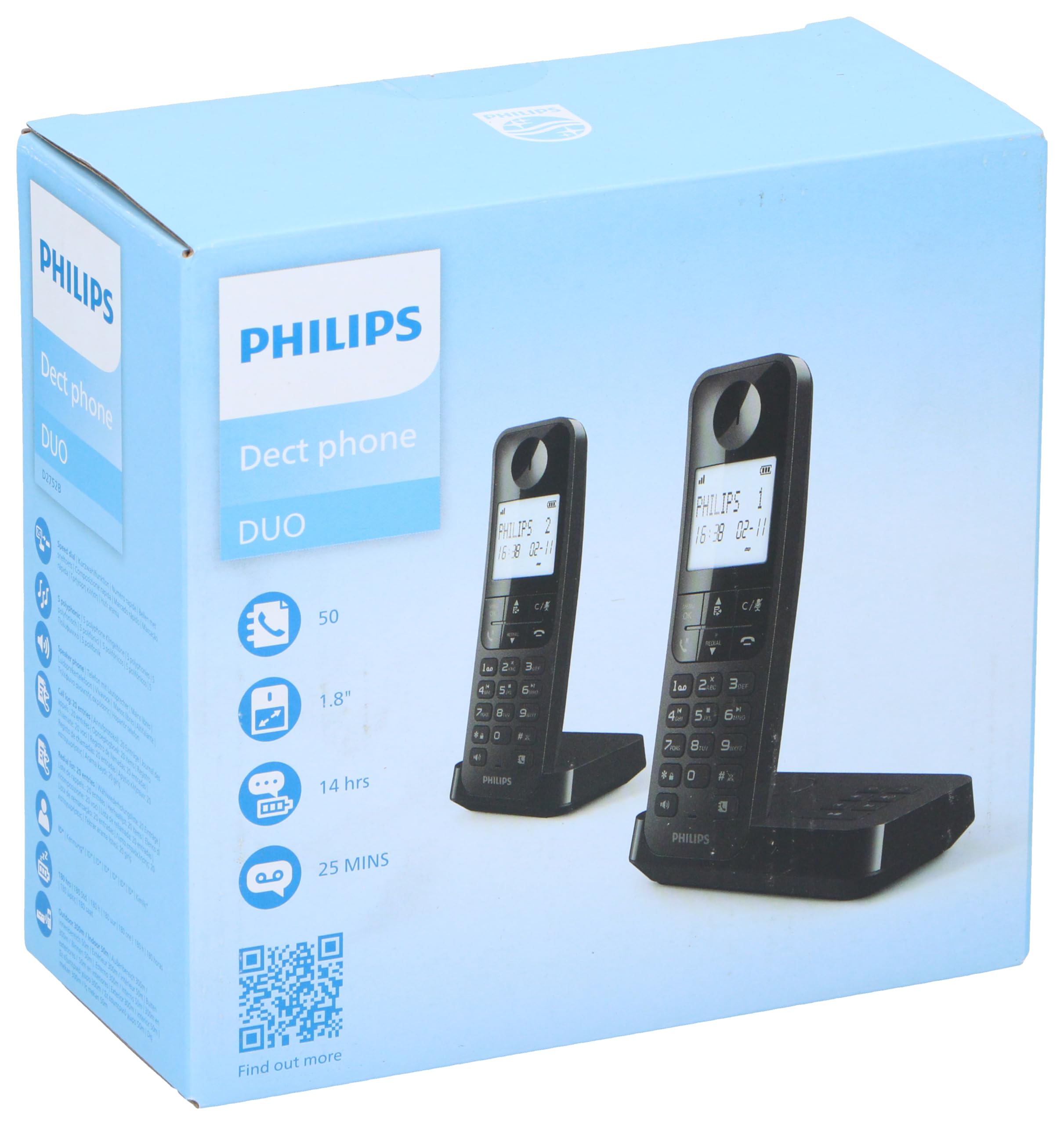 PHILIPS Dect Telefon bezprzewodowy D2752B/12