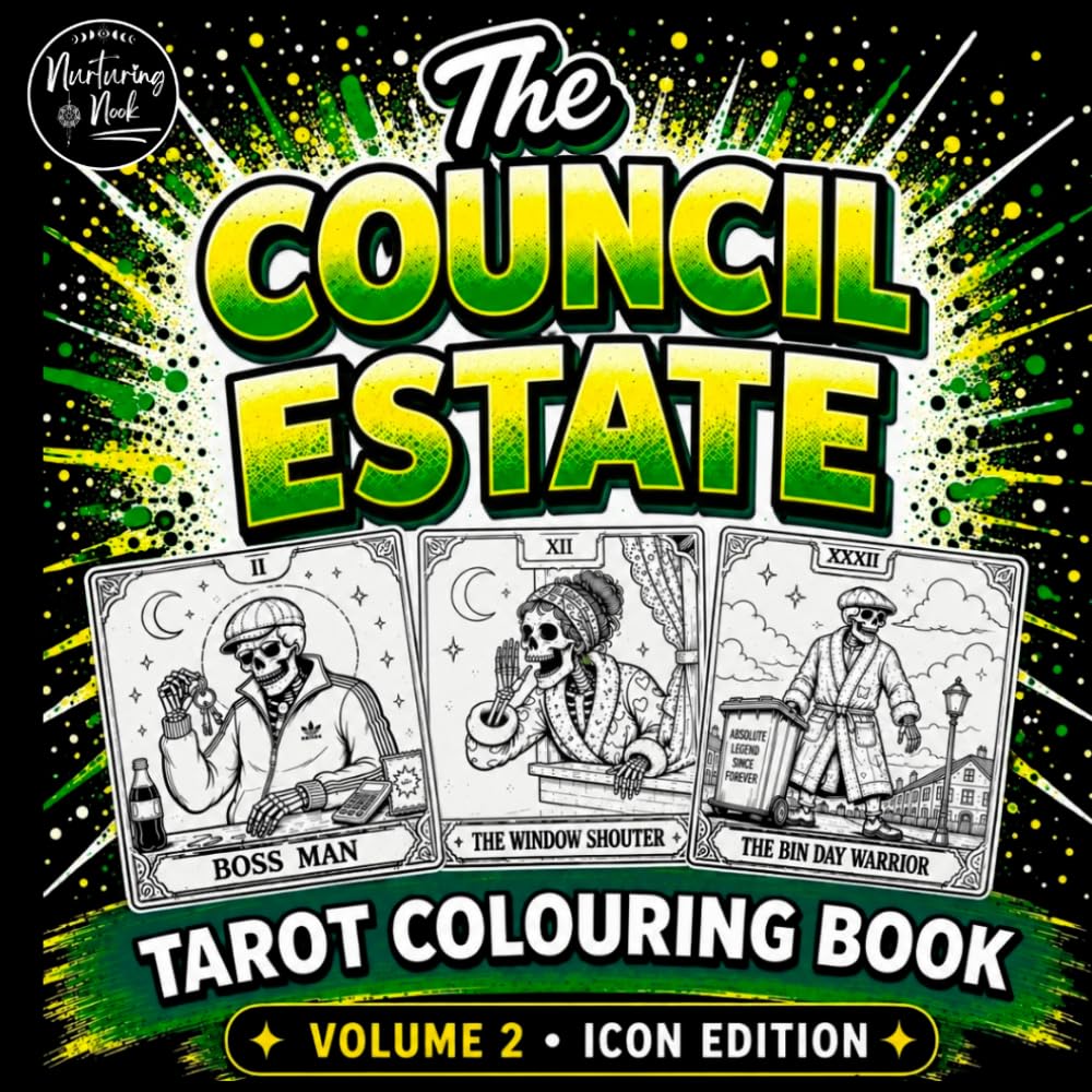 The Council Estate Vol. 2: Tarot Icon Edition Colouring Book | Funny Adult Book | Bold & Easy Pages Inspired by British Council Estate Life, ... easy-to-colour tarot-inspired illustrations