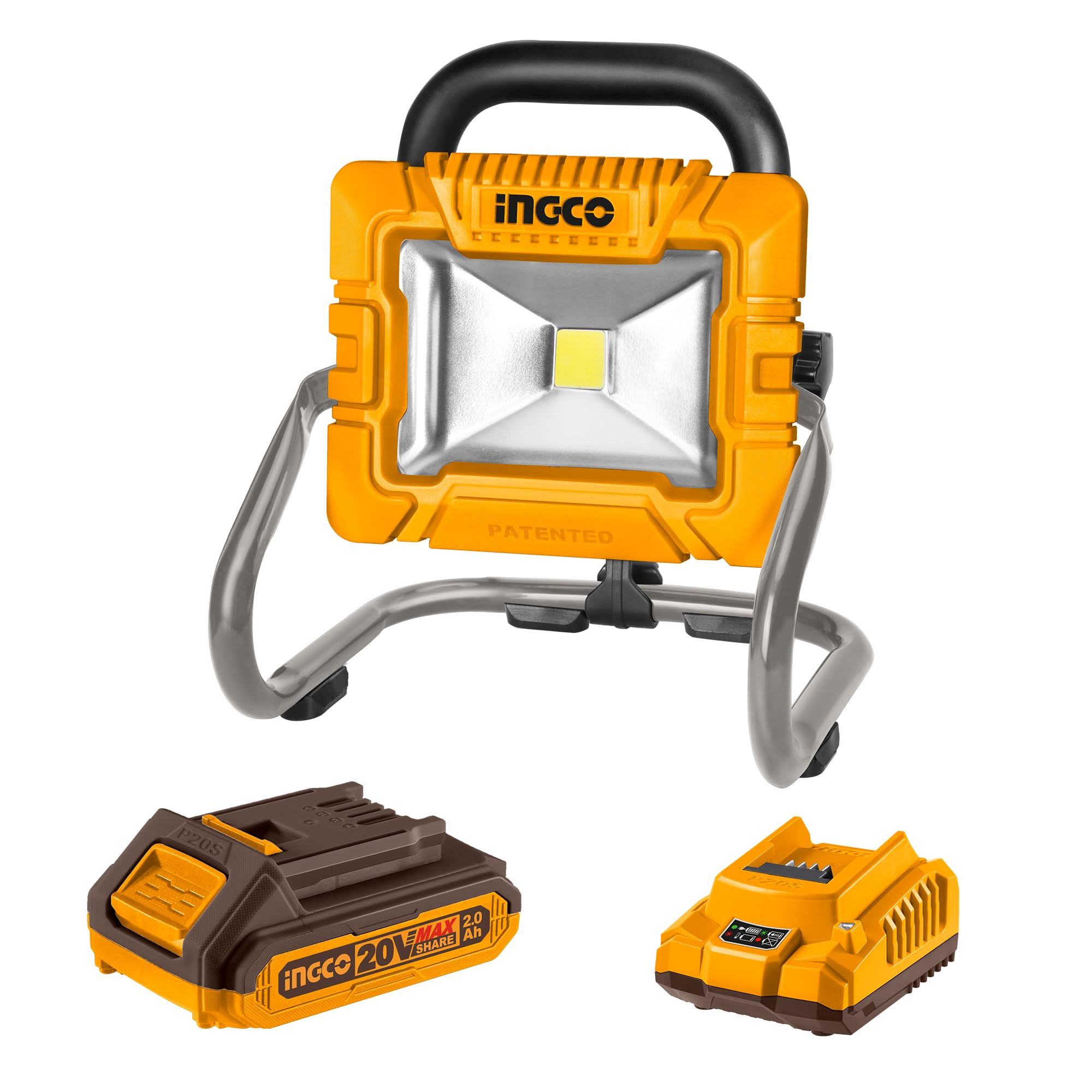 INGCO Cordless Portable Lamp, with Battery & Charger, Lumens High:1800 Low:900-image-7