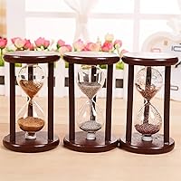 Vista 3 de Reloj de arena retro simple reloj de arena de madera para el hogar estudiante escritorio temporizador de arena decoración mesa restaurante