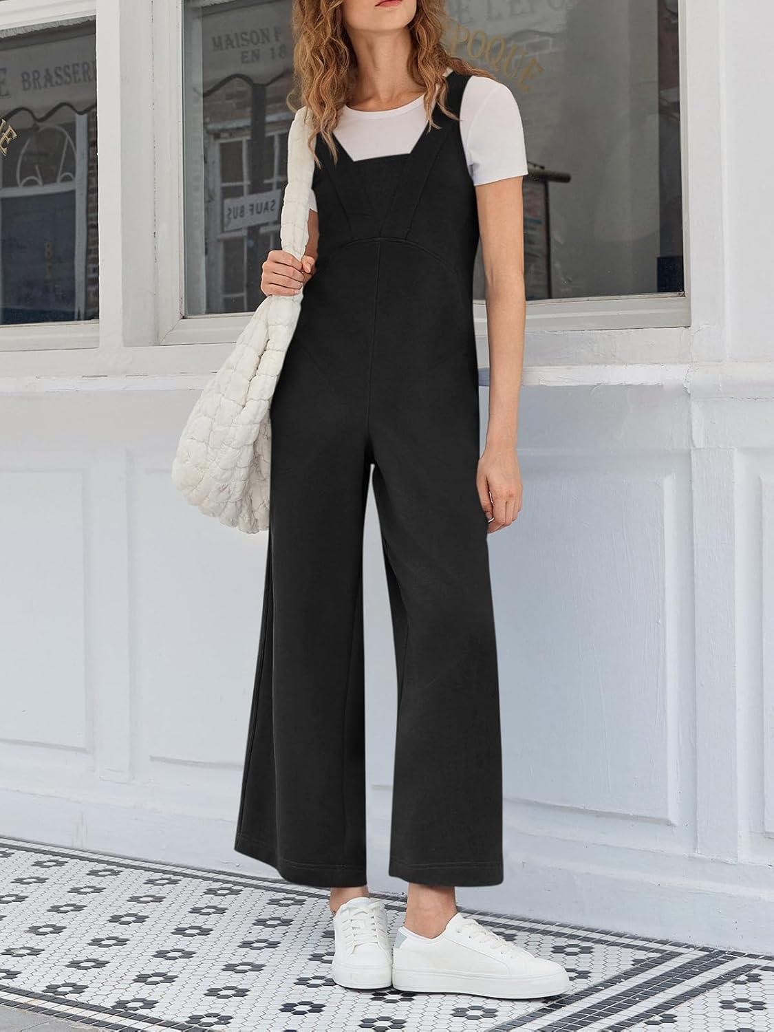 Cicy Bell Women's Casual Loose Overalls Jumpsuits One Piece Sleeveless Tank Tops Wide Leg Long Pant Rompers With Pockets - Image 2