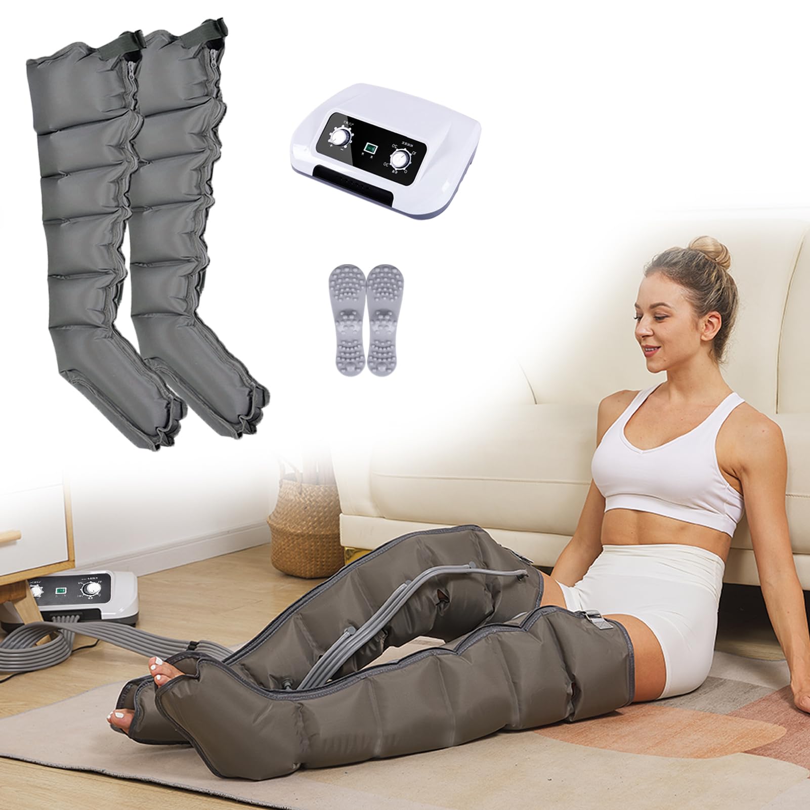 SUYUDD Lymphatic Drainage Massager, Electric Air Compression Massager For Circulation | for Circulation Arm Leg Waist Wraps Massage Machine | Pain Relax