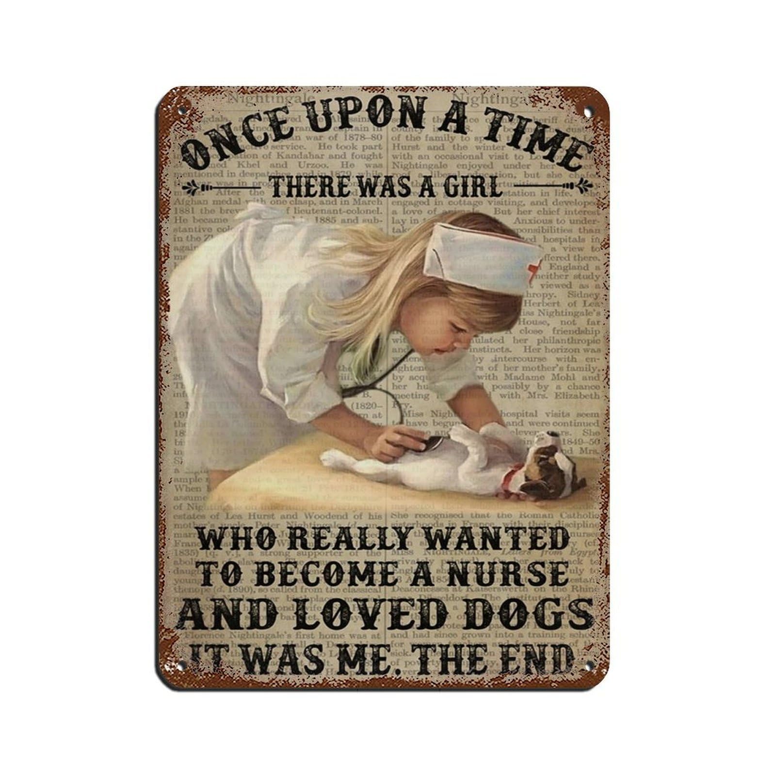 Girl Who Really Wanted To Become A Nurse Retro Poster Metal Tin Sign Chic Art Retro Iron Painting Bar People Cave Cafe Family Garage Poster Wall Decoration 12x16inch(30x40cm)