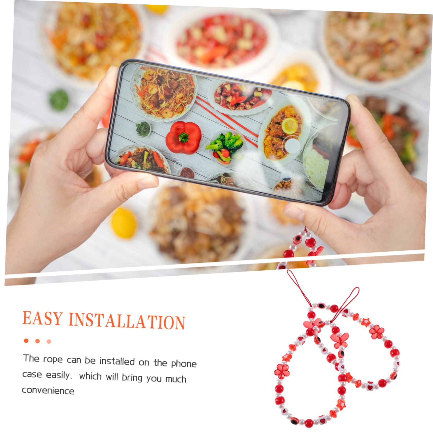 Uonlytech Cordón De Teléfono Con Cuentas Acollador Decoraciones De Teléfono Cordones De Cuentas De Teléfono Cuerdas Para Colgar Telefonos Cuerdas Para Celular Perla
