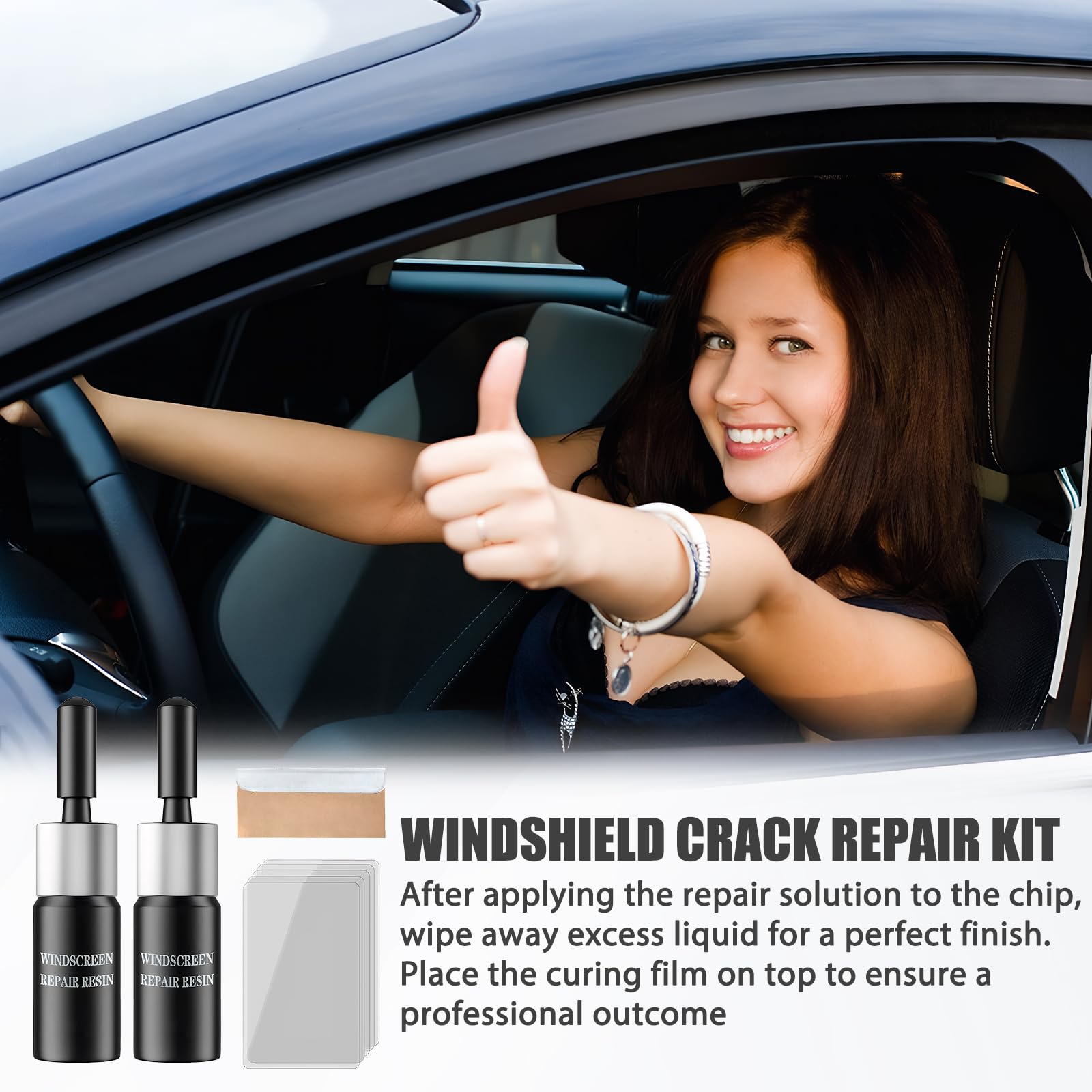 8 Articoli Kit Riparazione Parabrezza Auto Kit Riparazione Vetro Auto Colla Per Vetro Colla Parabrezza Alta Efficacia Lunga Durata Buona Penetrazione Facile Da Usare Ripristina Una Visione Nitida
