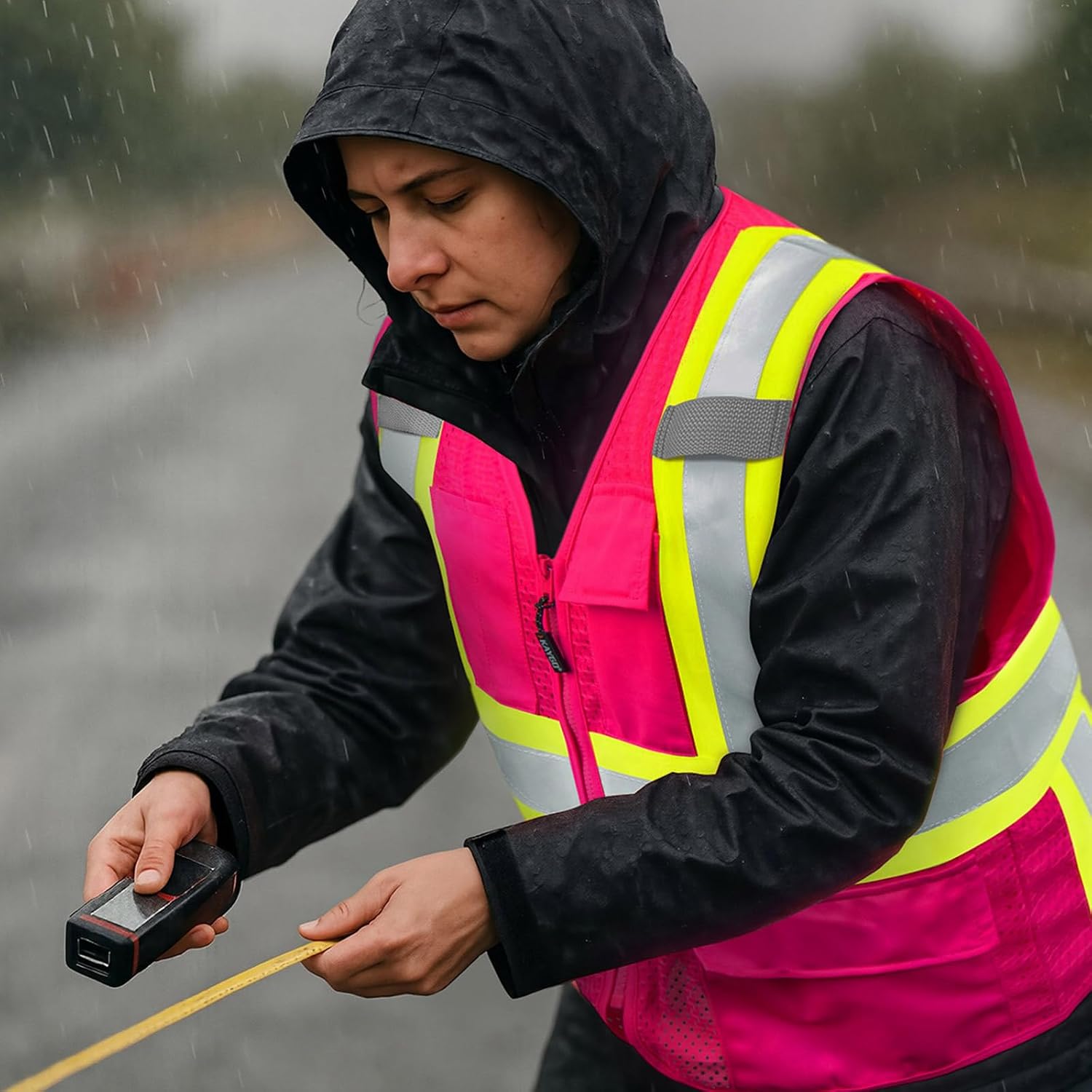 KAYGO Reflective High Vis Safety Vest with Pockets for Men and Women KG0100 | Breathable Polyester Lightweight, Two-Tone, ANSI Class 2, for Construction, Warehouse, Surveying, Cycling, Machine Washable