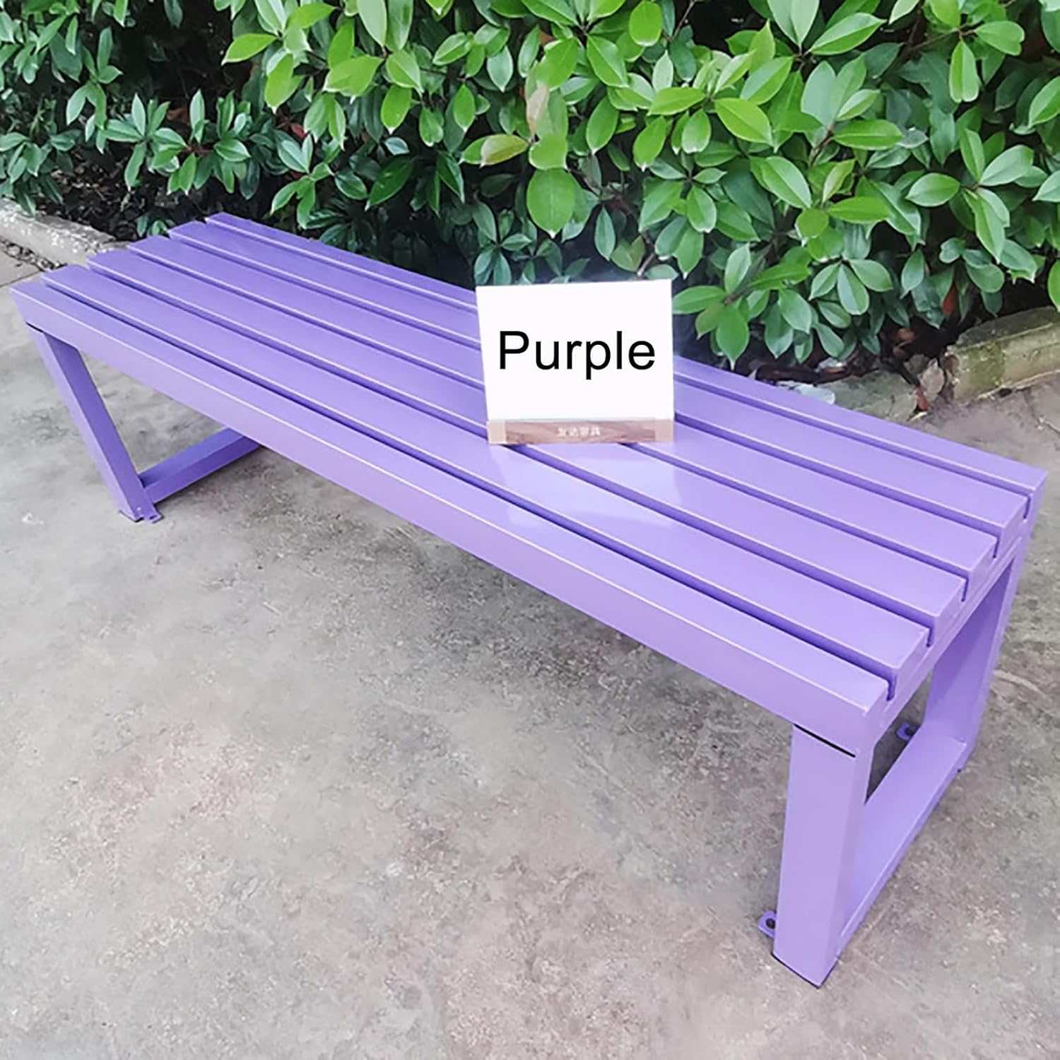 Garden Bench Park Outdoor Bench Weatherproof Metal Outdoor Bench for Park Lawn Patio Yard School Capacity 800 Pounds(Purple 39inch)