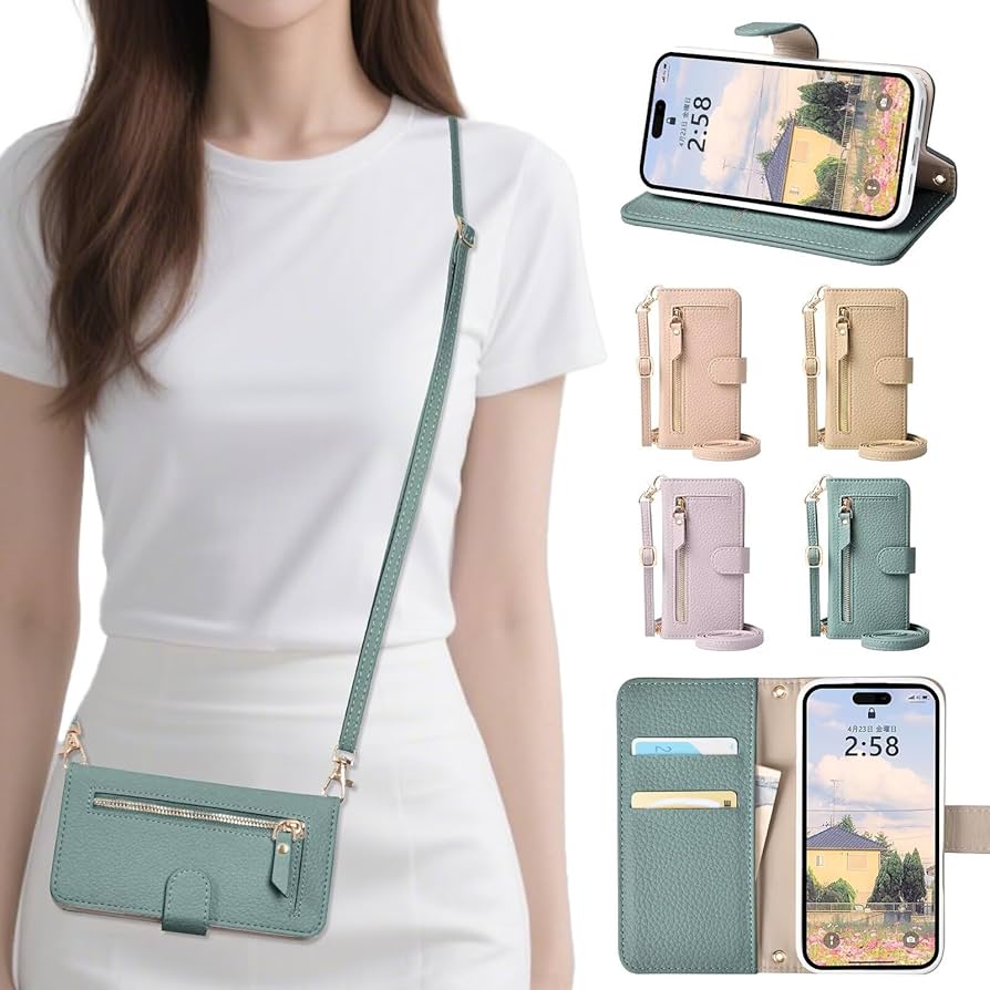 Amazon.co.jp: iPhone 14 ケース 手帳型 財布型 ショルダー