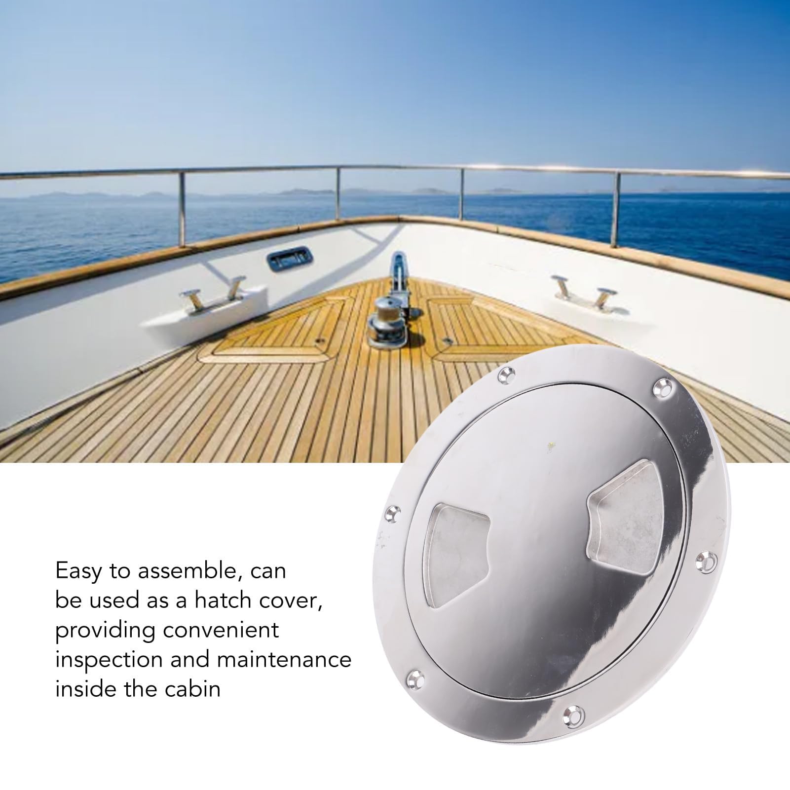 Edelstahlbootdeck rundes Teller, abnehmbares Boot runde Deckplatte Inspektion Luke Marine Access Hafenschlüsselabdeckung für Marine Boote Yacht